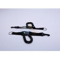 China Detach Black Spring Quick Release Coil Lanyard TPU With Fabric Belt Clip on sale