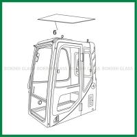 China LIUGONG Windshield Window Glass Excavator Window Replacement Sky Glass Position NO.6 on sale