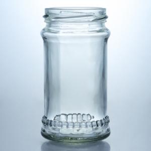 Food Container Metal Lid Clear Glass Honey Jars for Custom Honey Jam Storage