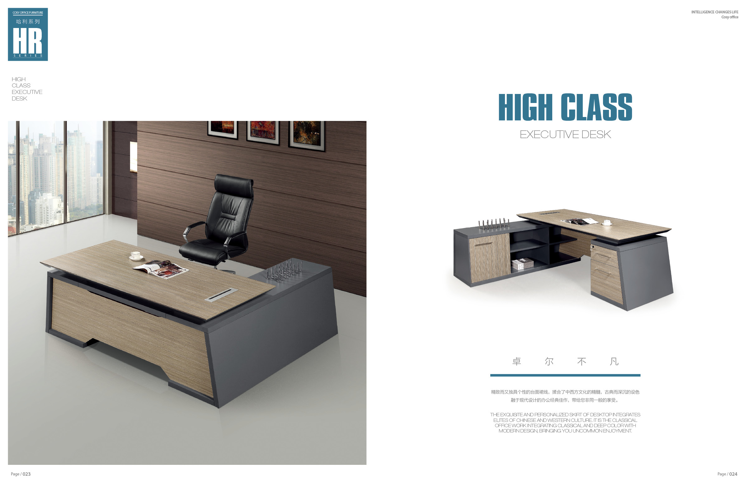 Knock Down Executive Office Desk Smooth Edge Designed Sgs