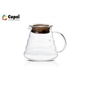 China Heatproof Coffee Maker Glass Pot 600ml Food Grade Eco Friendly Silicone Lid wholesale