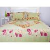 China Embroidered Velvet Quilted Bedspread , Straight Lines 3pcs Cotton Quilts And Coverlets wholesale