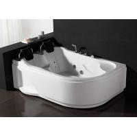 China Indoor White Acrylic Jacuzzi Corner Bathtub  2 Skirted Air Bubble on sale