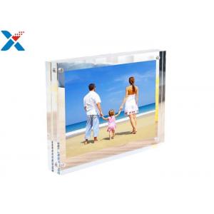 Clear Double Sided Acrylic Block Photo Frame , Acrylic Magnetic Picture Frames