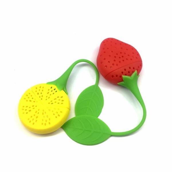 Bulk Unique Yellow Lemon Shape Cute Fruit Silicone Tea Strainer Infuser