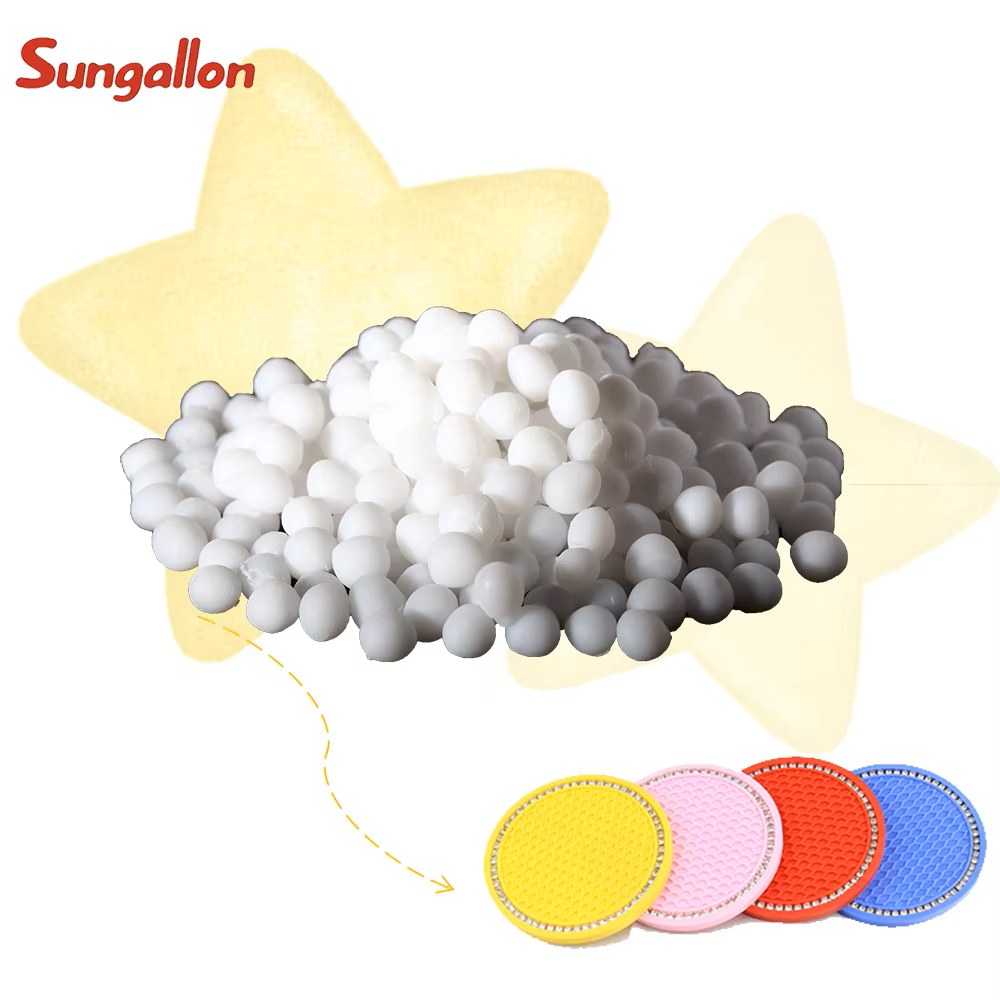 China 高品質TPEラバーカップコースター テーブル＆カーカップホルダーパッド 耐久性エラストマー顆粒素材 wholesale