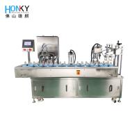 China Full Automatic 50g Cream Jar Vial Filling And Capping Machine With Mold-Free Function For Cosmetic Industry Cream Fill on sale