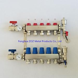 China Stainless Steel Radiant Floor Heating Manifold with 1/2 PEX compression fittings supplier