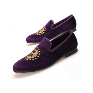 Handmade Purple Velvet Loafers Mens Stylish Summer Casual Shoes