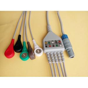 China Creative Biolight 5 Lead ECG Lead Wires One Piece With Snap AHA Standard 6 Pin supplier