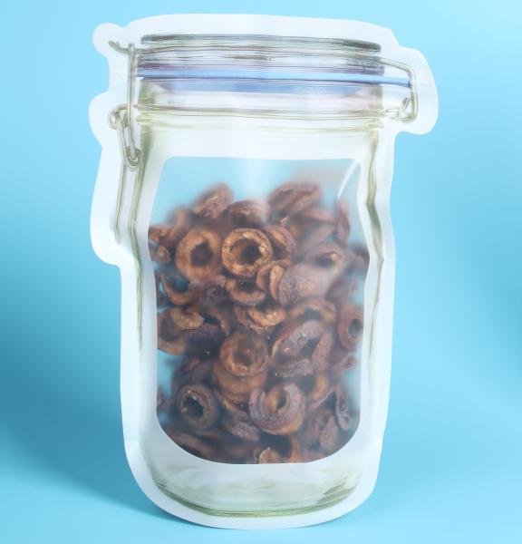 Portable Mason Jar Pattern Food Saver stand up zipper pouch 150-1000ml