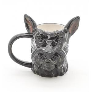 3d Animal Mug Cute Earthenware 3d Black Dog Shaped  Design With 3D Handpaint