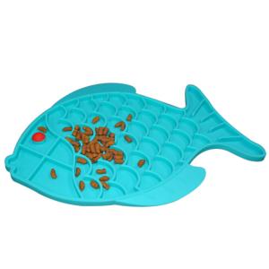 China Soft Silicone Pet Supplies Customized Fish Shape Dogs Licking Plates OEM / ODM supplier