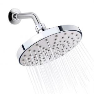 6 Inch Round Abs Shower Head With Swivel Ball Joint Wall Mounted