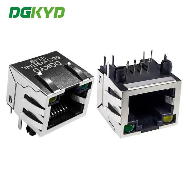 RJ45 connector 8P8C 56 single port with light and shielding network interface DGKYD-56SYGENL
