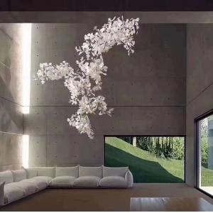 China Custom Nordic Decorative Chandelier Ginkgo Biloba Flower Chandelier supplier