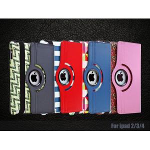 Ipad2/3/4 printing design 360 rotating PU leather case