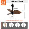 China Wholesale factory Custom Dining Room Ceiling Fans Remote Control ABS Retro Smart Home Ceiling Fan Light wholesale