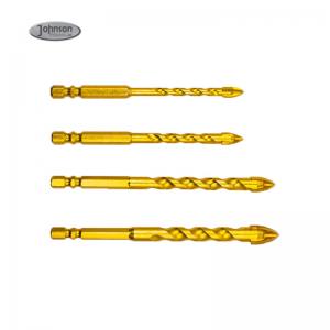 Cemented Carbide Cross Head Ceramic Glass Drill Bits With Hex Shank