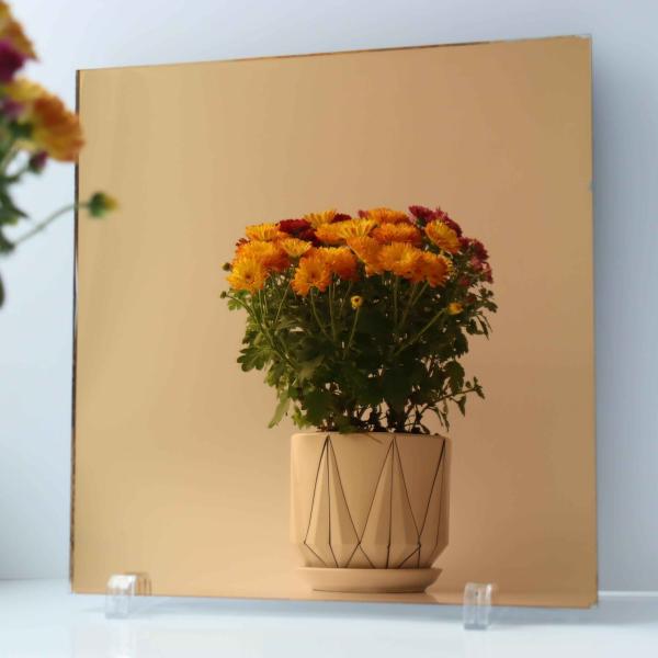 Custom Size Mirror Panels Red Back Paint Coloured Mirror Glass For Bathroom