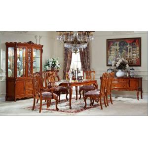 ISO9001 French Antique Wood Dining Chairs Hand Carved Classic Wood Dining Table