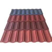 China Brick Red Bond Classic Stone Coated Aluzinc Galvalume Metal Roofing Tiles Heat Insulation Roof Tile 50 Years Warranty on sale