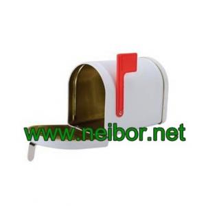 tin mailbox with red flag tin post box