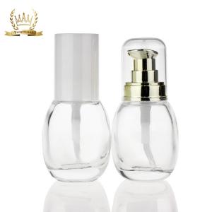 China High Quality 30ml Clear Glass Lotion Bottle Liquid Foundation Bottle supplier