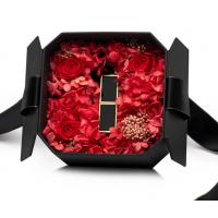 China Black Rose Flower Gift Jewelry Box 0.406 Kg For Necklace Earring Ring on sale