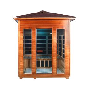 Red Cedar Far Infrared Outdoor Dry Sauna Room Carbon Panel 4 Person Size