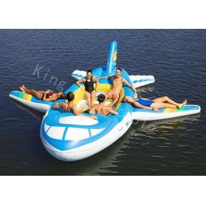 China Blue 0.9mm PVC Tarpaulin Big Inflatable Water Toy Floating Airplane supplier