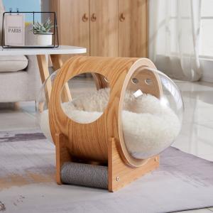 Outdoor Semi Enclosed Space UFO Cat Bed Acrylic Glass Capsule Bedding