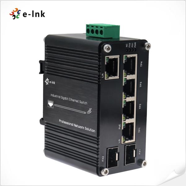 Mini Switch Ethernet Gigabit PoE 90W Haute Puissance Industrielle 802.3bt, Indice IP40 et Montage sur Rail DIN