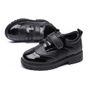 Durable Black Leather Kids Shoes Flat Casual Kids School Uniform Shoes