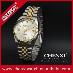 China Hot Sale Girl Quartz Watch Wholesale Two Tone Color Gold Watches Man Stainless Steel Watch supplier
