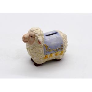 China Strong Dolomite Ceramic Sheep Bank , Ceramic Coin Bank Figurine Farmhouse Decoration supplier