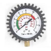 China 40-63mm Inline Tyre Pressure Gauge 1/4BSPT Manometer With Rubber Protector on sale