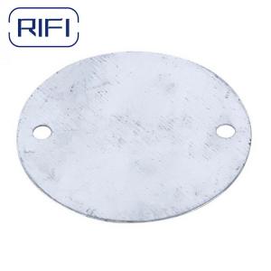 Galvanized Finish Round Metal Electrical Box Cover For BS4568 Junction Boxes