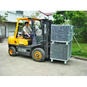 Hot Dipped Galvanized Foldable Stacking Wire Mesh Boxes For Transport
