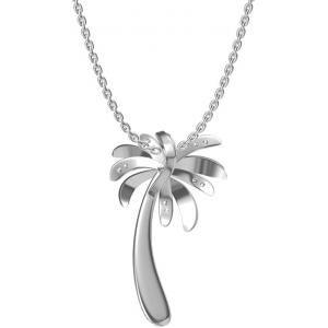 China Silver Smile - Solid Sterling Silver Beautiful Tropical Palm Tree Pendant Necklace, with 17.5inch Anchor Chain for Women supplier