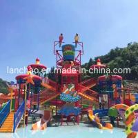 China Amazon Style Splash Water Playground  House Equipment With Spiral Slide on sale