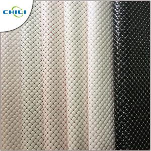 China Colorful Vegan Leather Fabric , Stretch Leather Fabric Glossy Resists Mold supplier