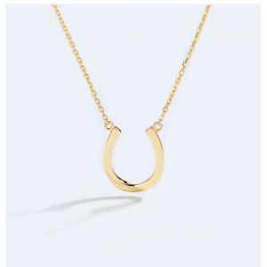 Horseshoe 18K Gold Diamond Necklace Extender Chain 45cm