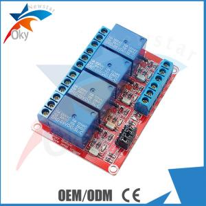China Lightweight Four Channel Relay Module For Arduino , Red Board supplier