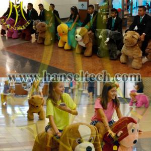 Hansel coin operated indoor ride on animals electric rides with rechargeable battery in hire rental