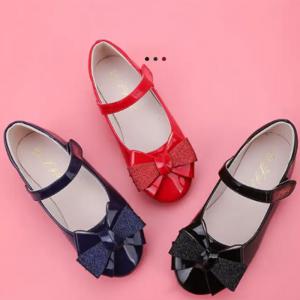 China Ballerina Student Knot Soft Round Toe Bow Dressy Solid Toddler Spring Summer Princess Shoes for Girls supplier