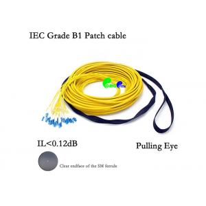 China Pre Terminated Fiber Optic Patch Cables 24F SM 9 / 125 LC - LC With Pulling Eye / Pulling Hook supplier
