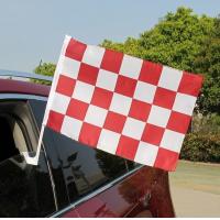 China Demonstrate auto racing banners Polyester Auto Flags Banners 12x18inch Suction Cup on sale