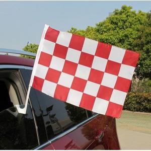 Demonstrate auto racing banners Polyester Auto Flags Banners 12x18inch Suction Cup