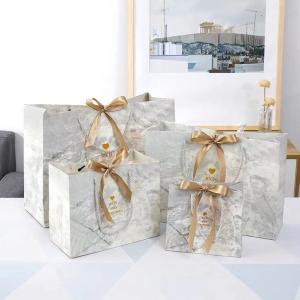 Offset Printing White Marble Art Paper Shopping Bag CMYK Color